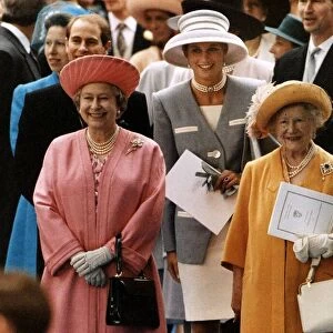 Her Majesty Queen Elizabeth II, Princess Diana and the Queen Mother attend the wedding