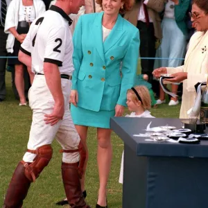 MAJOR JAMES HEWITT AND DUCHESS OF YORK AT POLO MEETING - 91 / 6483 -----