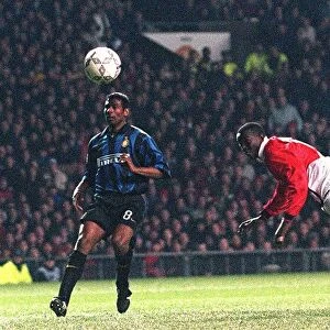 Manchester United v Inter Milan Football March 1999 Dwight Yorke scoring goal -
