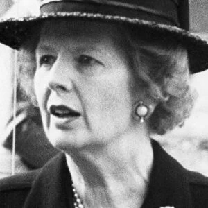 Margaret Thatcher arriving at memorial service - April 1987