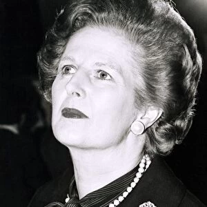 Margaret Thatcher Prime minister Coiffured hair Pearls Broach