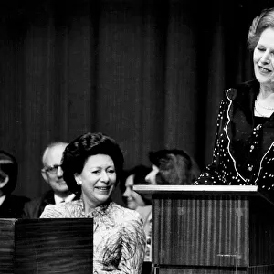 Margaret Thatcher and Princess Margaret at NSPCC meeting - May 1984