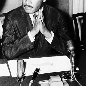 Martin Luther King at the Chapter House of St Pauls Cathedral after giving sermon