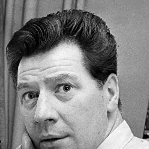 Max Bygraves making up in his dressing room backstage at theatre - January 1965