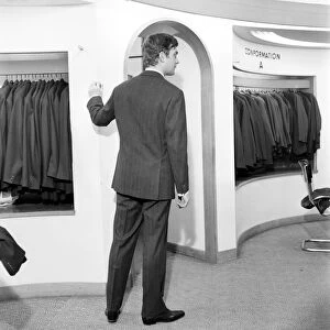 Men modelling the latest 1963 menswear designs in a Paris boutique. April 1963