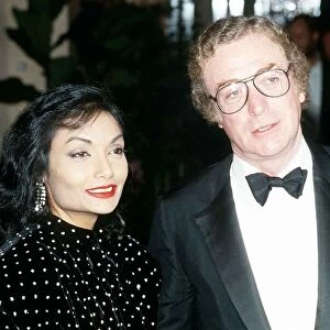 Michael Caine Actor with his wife Shakira in Hollywood March 1986
