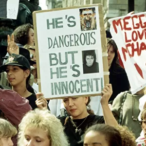Michael Jackson supporters march in London. 30th August 1993