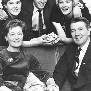 Michael Redgrave and wife Rachel Kempson with their family at home - February 1963