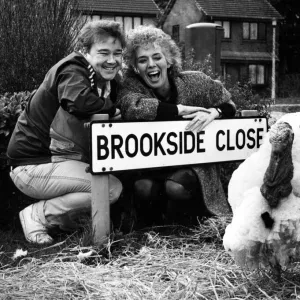 Michael stark and Sue Johnston from the Brookside cast with Trevor the Turkey