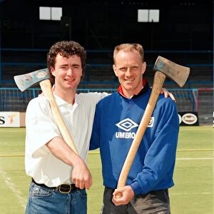 Mike Milligan and Andy Ritchie of Oldham Athletic before the League Cup Final against