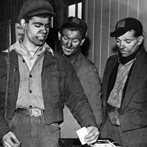 Miners soon after leaving work at Montagu Colliery, Newcastle