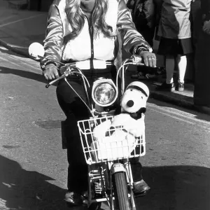 1978 Print: Twiggy on a Moped 1978 Print: Twiggy on a Moped