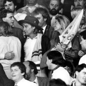 Rod Stewart and Kelly Emberg at Ninian Park Print Rod Stewart and Kelly Emberg at Ninian Park Print
