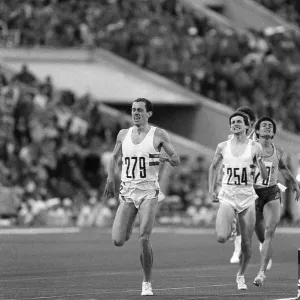 Steve Ovett GBR athlete in 800 metres gold medal win print Steve Ovett GBR athlete in 800 metres gold medal win print