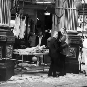 Print of John Wayne and Richard Attenborough in Leadenhall Market Print of John Wayne and Richard Attenborough in Leadenhall Market