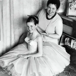 Print of Mrs. Davis Atkins with her daughter Beverley Anne at a dancing contest Print of Mrs. Davis Atkins with her daughter Beverley Anne at a dancing contest