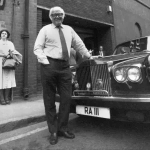Sir Richard Attenborough leans on a Rolls Royce car Print Sir Richard Attenborough leans on a Rolls Royce car Print