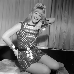 1968 Print: Actress in Pop Watch Dress 1968 Print: Actress in Pop Watch Dress
