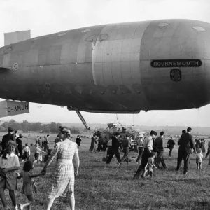 Print of The Bournemouth Non-rigid Airship G in flight Print of The Bournemouth Non-rigid Airship G in flight