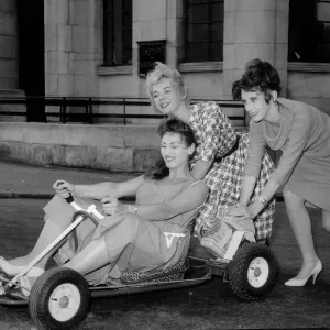 Three Windmill Girls on the Go Kart Print, July 1960 Three Windmill Girls on the Go Kart Print, July 1960