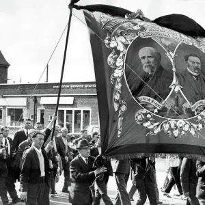 Fiesta de los Mineros de Durham - El estandarte del lodge minero de Easington. Fiesta de los Mineros de Durham - El estandarte del lodge minero de Easington.