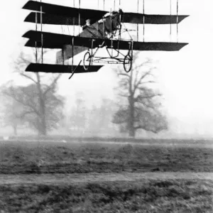 A V Roe Test Flying the Second Roe 1 Triplane Print A V Roe Test Flying the Second Roe 1 Triplane Print