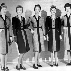 Utility Dress Print: Models in Wartime Fashion, 15th May 1942 Utility Dress Print: Models in Wartime Fashion, 15th May 1942