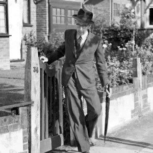 Sidney Wooderson Leaving for Work, Beckenham Print 1946 Sidney Wooderson Leaving for Work, Beckenham Print 1946