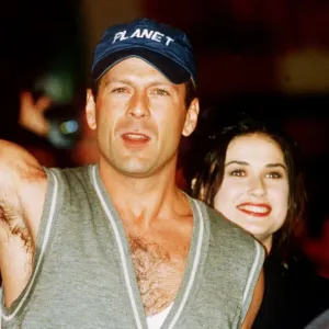 Bruce Willis & Demi Moore at Planet Hollywood Launch Print 1993 Bruce Willis & Demi Moore at Planet Hollywood Launch Print 1993