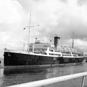 La ligne Cunard paquebot à vapeur SS Ascania. 11 août 1958. La ligne Cunard paquebot à vapeur SS Ascania. 11 août 1958.