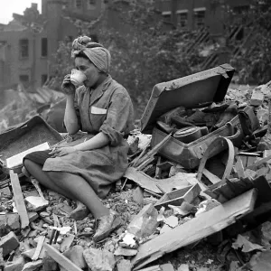 London 1944 Bomb Damage Print London 1944 Bomb Damage Print