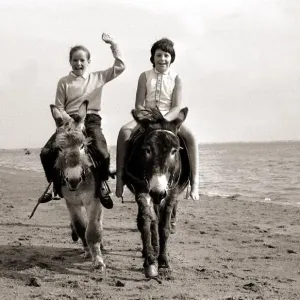 Donkey Rides on Exmouth Beach, 1962 Print Donkey Rides on Exmouth Beach, 1962 Print