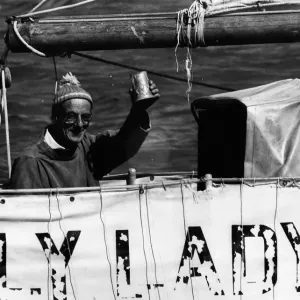 Alec Rose on Lively Lady, Round the World Print 1968 Alec Rose on Lively Lady, Round the World Print 1968