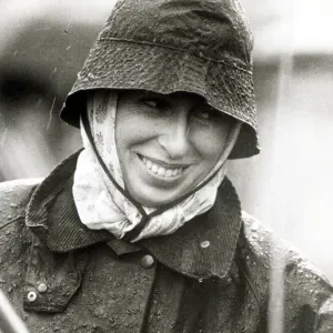 Princess Anne in Wet Weather Gear Print, Gatcombe Park 1985 Princess Anne in Wet Weather Gear Print, Gatcombe Park 1985