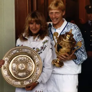 Boris Becker and Steffi Graf Wimbledon Print (00199) Boris Becker and Steffi Graf Wimbledon Print (00199)