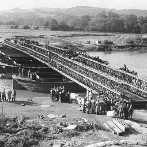 WW2 Bailey Bridge Demonstration Print 1944 WW2 Bailey Bridge Demonstration Print 1944