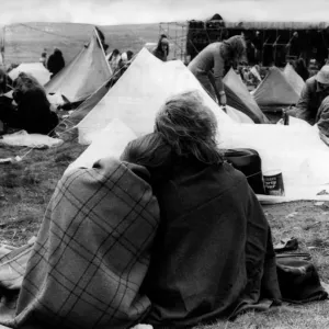 Pop Festival Buxton 1974 Print: Couple Share Sleeping Bags Pop Festival Buxton 1974 Print: Couple Share Sleeping Bags