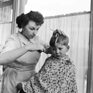 Children's Hairdressing at Selfridges, London 1954 Print Children's Hairdressing at Selfridges, London 1954 Print