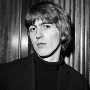 George Harrison at a 1964 Kilburn Press Conference Print George Harrison at a 1964 Kilburn Press Conference Print