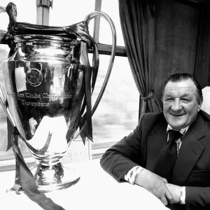 Bob Paisley with European Cup Trophy on Train Print 1978 Bob Paisley with European Cup Trophy on Train Print 1978