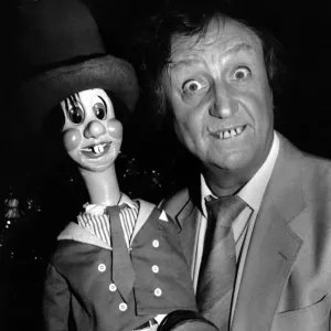 Ken Dodd with Diddy Man at Whitley Bay Playhouse Print 1989 Ken Dodd with Diddy Man at Whitley Bay Playhouse Print 1989