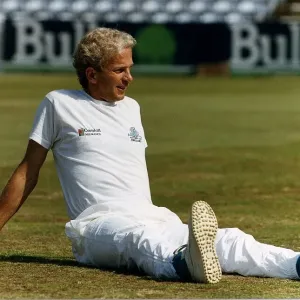 David Gower ancien joueur de cricket pour le Hampshire County Cricket Club, août 1990. David Gower ancien joueur de cricket pour le Hampshire County Cricket Club, août 1990.