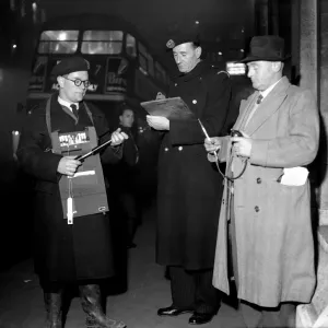 Smog Wardens in Action - London Print, 5th January 1956 Smog Wardens in Action - London Print, 5th January 1956
