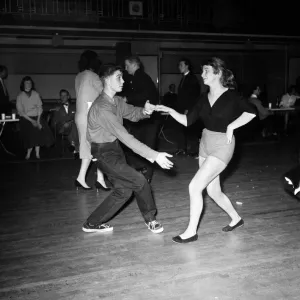 Teenagers Dancing at Seymour Hall Jazz Jive Gala Print 1957 Teenagers Dancing at Seymour Hall Jazz Jive Gala Print 1957