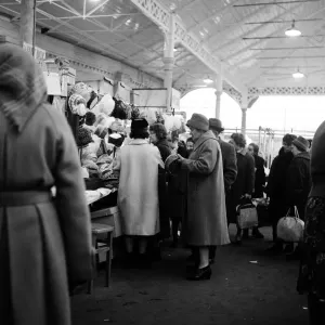 Vintage Print: Doncaster Market, 5th April 1962 Vintage Print: Doncaster Market, 5th April 1962