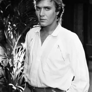 Simon Le Bon, chanteur principal du groupe de musique Duran Duran, 20 juillet 1983.