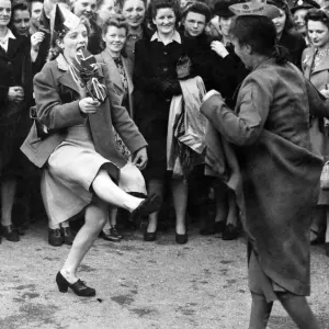 VE Day Celebrations in Piccadilly Gardens Print VE Day Celebrations in Piccadilly Gardens Print