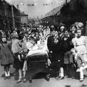 Trinity Street, North Shields, VE Day Victory Tea Print 1945 Trinity Street, North Shields, VE Day Victory Tea Print 1945
