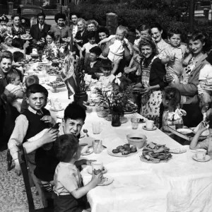 VJ Day Street Party Print at Heaton Park, Manchester 1945 VJ Day Street Party Print at Heaton Park, Manchester 1945