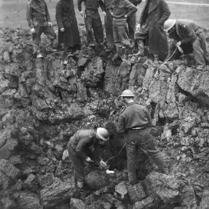 Army Bomb Disposal Squad in London Park, 1940 Print Army Bomb Disposal Squad in London Park, 1940 Print
